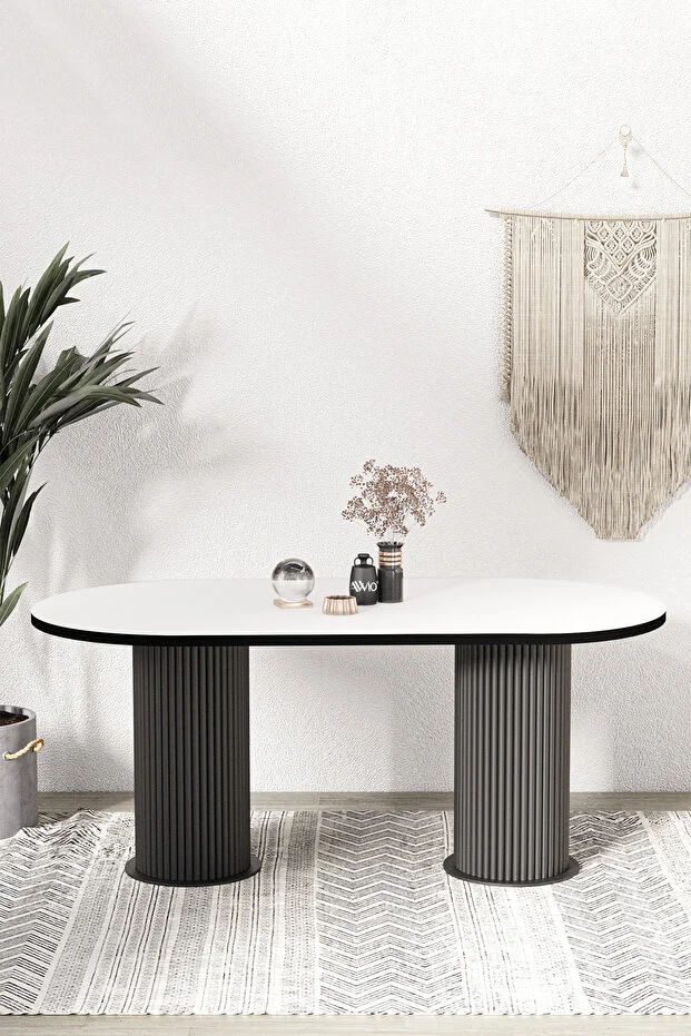 Brita  PTT LAKE MDF BEYAZ AYAKLI 80x140 MUTFAK MASASI YEMEK MASASI